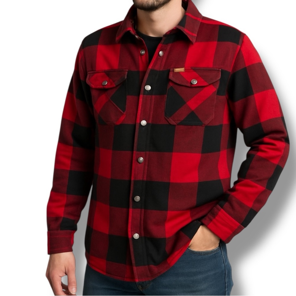 Matix Crest Sherpa Lined Buffalo Plaid Flannel Shirt Jacket Size Small